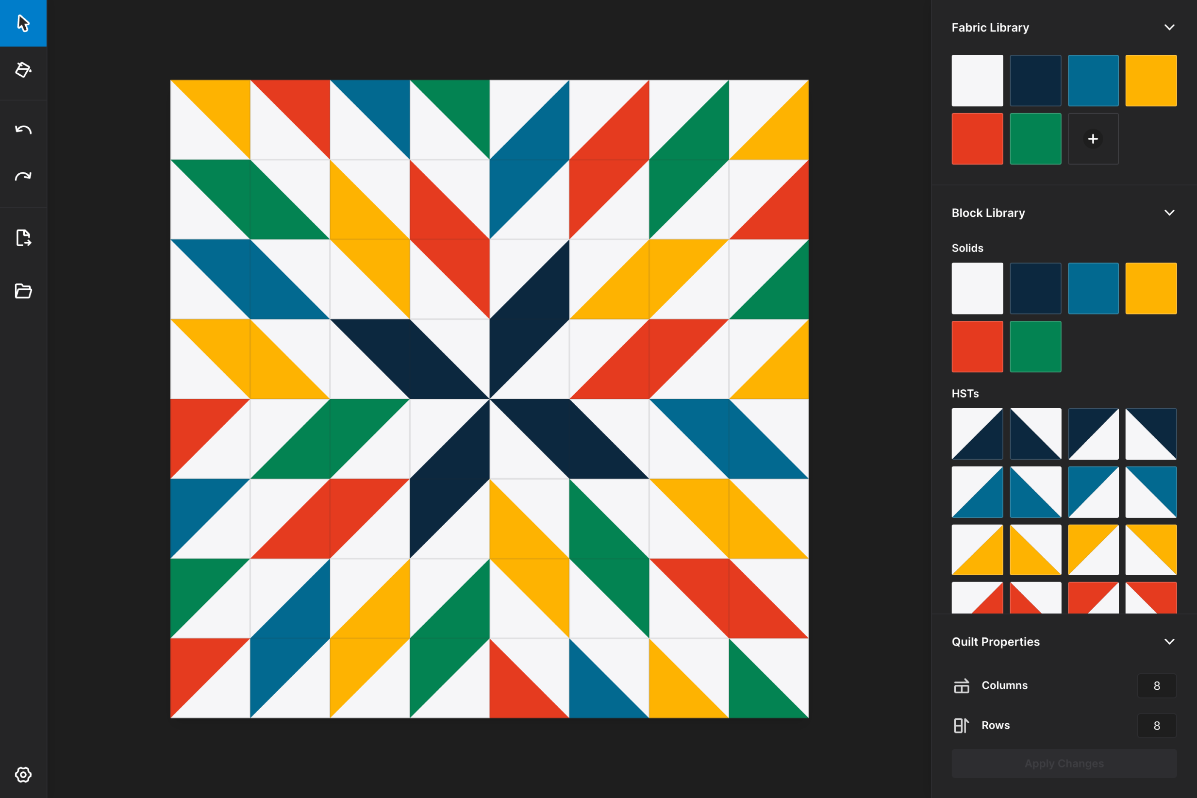 A screenshot of the Quilting Canvas app